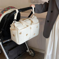 Sac Polochon Rembourré en Polyester Brodé Personnalisé, Sac à Main Bandoulière Cabas, Sac à Langer Portable, Sac de Maternité pour Maman