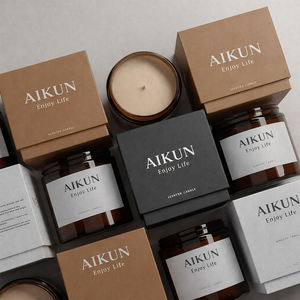 AIKUN Minimalist Colored Jar Long Lasting Soy Candle Gift Carton for Home Decoration Brand Promotion Wholesale - Product Image 3