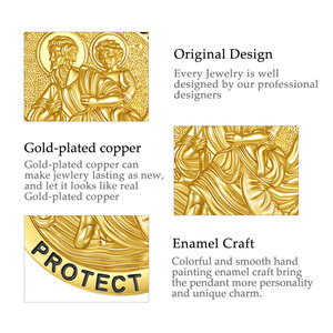Pendentif Saint Christophe en Cuivre Changda, Collier Amulette Catholique, Médaille de Protection, Bijou Religieux Significatif - Product Image 6
