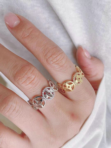 Anelli seguace da uomo regolabili alla moda oro giallo rodio argento placcato con zircone materiale principale gioielli in ottone - Product Image 3