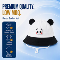 Sombrero de Pescador para Bebés y Niños Pequeños, Diseño de Panda, con Correa para la Barbilla, Accesorios Lindos para la Cabeza