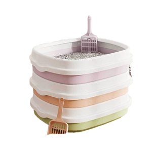 6 Colors Easy-Clean Plastic Cat <strong>Litter</strong> Box with <strong>Scoop</strong> Semi-Enclosed Pet <strong>Dog</strong> Toilet with Features - Product Image 5