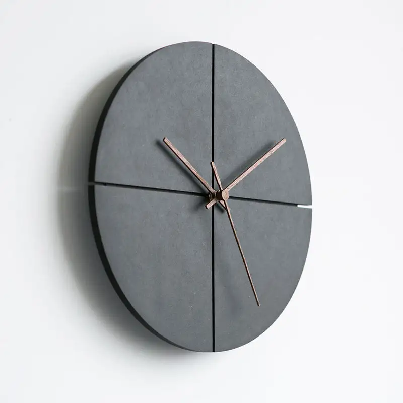 Relógio de parede de madeira design minimalista, relógio quadrado simples de madeira com logo personalizado, anel preto, mdf, novo, 2023