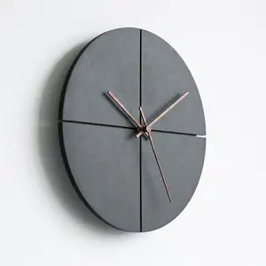 Horloge murale en bois Mdf minimaliste, nouveau Design, Logo personnalisé, bref anneau noir en bois carré, horloge Simple pour la maison et le bureau, 2023