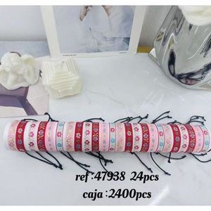 Braccialetto Intrecciato con Piccoli Fiori 1,3 Cm, Pulsera Tubo, Braccialetti alla Moda con Cordoncino, 24 Pezzi in Scatola, 2400 Pezzi - Product Image 1