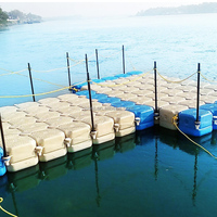 Plateforme flottante en plastique HDPE orange pour quai, conception de ponton flottant, quai flottant, bateau à voile, pièces marines