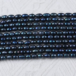 ไข่มุกน้ำจืดทรงบาร็อค ขนาด 9-10 มม. สีดำ รูปทรงข้าวสาร สำหรับทำสร้อยคอ สร้อยข้อมือ วัสดุ DIY ขายส่ง ราคาพิเศษ - Product Image 2