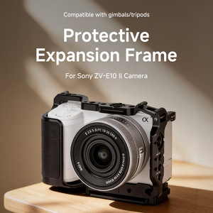 Carcasa para <span class=keywords><strong>Sony</strong></span> <span class=keywords><strong>ZV</strong></span>-E10 Mark II |   Protector para Plataforma de Grabación de Video con Múltiples Orificios de Tornillo de <span class=keywords><strong>1</strong></span>/4" y 3/8" para Micrófono, Luz LED y Trípode - Product Image 1