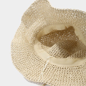 <span class=keywords><strong>Chapeau</strong></span> <span class=keywords><strong>de</strong></span> <span class=keywords><strong>paille</strong></span> au crochet pour femme, respirant, à large bord, ajouré, protection UV, idéal pour l'été, la plage <span class=keywords><strong>et</strong></span> les vacances - Product Image 3