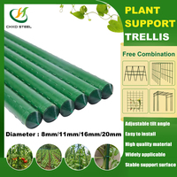 Support de plantes en acier recouvert de PVC pour plantes grimpantes, tomates, légumes et vigne - Longueurs réglables