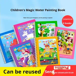 Grensoverschrijdende Engelse Versie Kinderen Waterschilderij Tekentafel Helder <span class=keywords><strong>Water</strong></span> Graffiti Sticker Album Baby Speelgoed Papier Verandert - Product Image 5