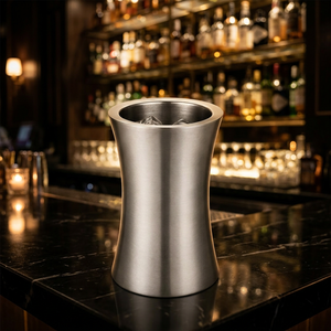 Double Wall Stainless Steel Ice Bucket Insulated Wine Champagne Cooler Commercial Catering <b>Bar</b> Equipment - Product Image 1