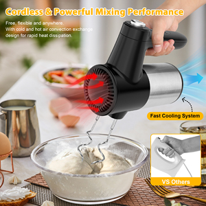 200W High Quality Hand Mixer Multiple Speed Whisk Eggbeater Double-head Design With 11.1V 2000mah Lithium <b>Battery</b> Multi-purpose - Product Image 3