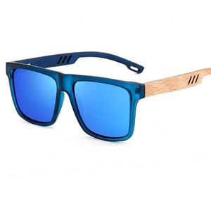 Gafas de Sol Polarizadas con Logotipo Personalizado, Modelo 2025, Cuadradas, con Protección UV400 y Diseño de Madera para Hombre - Product Image 3