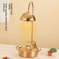 Chauffe-Plat Électrique Commercial de Luxe en Acier Inoxydable Or Rose, Station de Maintien au Chaud Écologique à Infrarouge pour Buffet