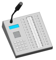 Console de microphone d'urgence robuste pour bureau avec 24 boutons de numérotation rapide pour les annonces d'urgence en direct en salle de contrôle