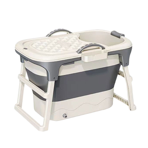 モダンデザイン折りたたみ式バスバケット大人用プラスチックフルボディバスタブ - Product Image 2