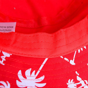 Women's Coconut Tree Print Fisherman Hat Navy White Summer Sun Protection Bucket Hat For Outdoor Travel - Product Image 2