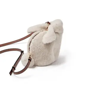 ARUBBIT Brand Rabbit Shape Designer Genuine Cow Suede Leather Bags Women Genuine Sued Leather Crossbody Bag