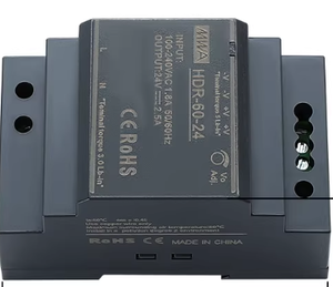 Alimentation électrique à sortie unique HDR-60-24, AC-DC, ultra-mince, forme en marche d'escalier, rail DIN, 60W, 24V, 2,5A, entrée 85-264VAC, industrielle, conforme LPS - Product Image 3