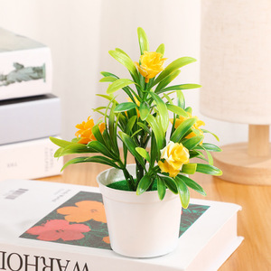 Nouvelle plante artificielle miniature en forme de rose, décoration d'intérieur, plante en pot miniature, décoration de bureau, décoration de paysage intérieur - Product Image 4