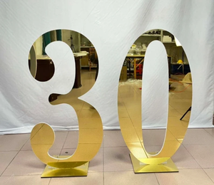 Numéros géants en acrylique miroir or personnalisés pour fête de mariage événement anniversaire grand support de chiffres en acrylique 3d - Product Image 1