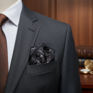Pañuelo de bolsillo negro y marrón con diseño Paisley CM4280 - Product Image 3