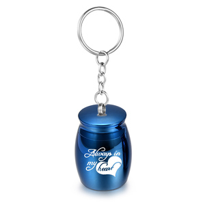 Portachiavi con ciondolo inciso Mini urna per cremazione per animali domestici ceneri umane Memorial Funeral Keepsake portachiavi gioielli-sempre nel mio cuore - Product Image 1