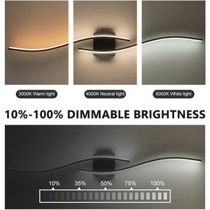 โคมไฟติดผนังไร้สายแบบใช้แบตเตอรี่ โคมไฟติดผนัง LED ที่ทันสมัยสำหรับห้องนอนโรงแรม ทางเดินแบบยาว โคมไฟติดผนังแบบสัมผัส รีโมทคอนโทรล - Product Image 4