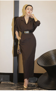 Robe d'été élégante et raffinée pour femme, style vintage français, coupe crayon, manches chauve-souris, taille cintrée, amincissante, haut <span class=keywords><strong>de</strong></span> gamme, pour affaires ou <span class=keywords><strong>maternité</strong></span> - Product Image 2