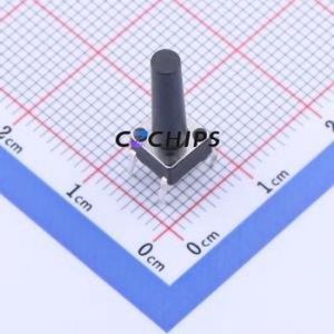 TC-1102-C-Y-B Tactile Switch Through hole Component THT-4P,6x6mm Switch Single Pole Single Throw Round Button 2.6N Through Hole - Product Image 1