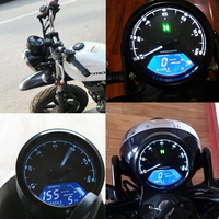 Panel Speedometer Motor Motorefit, Dial Odometer LED Night Vision, Indikator Digital Speedo, Tachometer, Pengukur Bahan Bakar Speedo