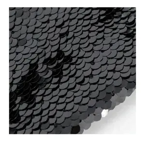 Wholesale No Brokers And Intermediaries Hot Double Sided Glitter Black Sequin Fabric With a Good Price From Large Factory