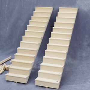 Maison miniature pour poupées 1:12, modèle <span class=keywords><strong>de</strong></span> maison miniature, accessoires <span class=keywords><strong>de</strong></span> meubles miniatures, rampes et escaliers non finis, <span class=keywords><strong>kit</strong></span> DIY - Product Image 3