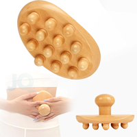 Outils de massage en bois naturel pour la thérapie, rouleau anti-cellulite, brosse corporelle, drainage lymphatique, pression sur les méridiens, fascia blaster