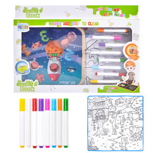 หนังสือวาดภาพระบายสีน้ำมหัศจรรย์สำหรับเด็กอนุบาลของเล่นเพื่อการศึกษารูปสัตว์โลกมีสีสันสดใสสมุดวาดภาพด้วยปากกาสี - Product Image 2