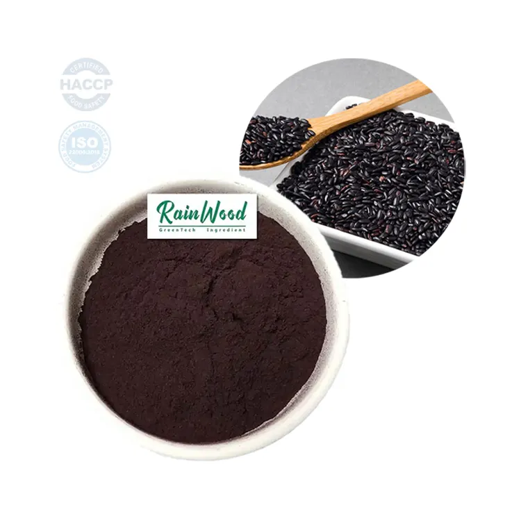 Vente chaude 100% Solule d'eau Anthocyanidines Extrait de riz noir 5% -25% Poudre d'anthocyanidines