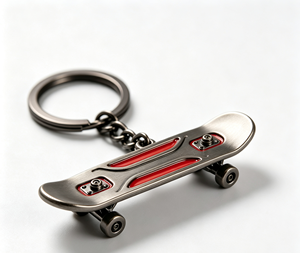 พวงกุญแจโลหะรูปสเก็ตบอร์ดเคลือบเงา ของที่ระลึกและของแจก - Product Image 1