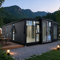 Rumah Villa Modern Prefab Kedap Suara 20 Ft 40 Ft, Kontainer Lipat yang Dapat Diperluas, Rumah Prefabrikasi yang Dapat Dipindahkan, 2 3 4 5 Kamar Tidur