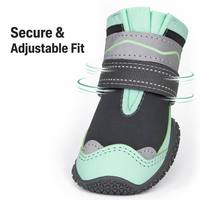Chaussures pour chien en caoutchouc réfléchissant haute visibilité, imperméables, pour l'extérieur, avec semelle antidérapante, design ferme, toutes saisons