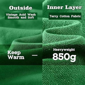 เสื้อมีฮู้ดแบบสวมหัวเสื้อซักแบบวินเทจสำหรับผู้ชาย100% ผ้าฝ้ายสไตล์สตรีทเรียบง่ายซิปเต็มสำหรับฤดูหนาว - Product Image 4
