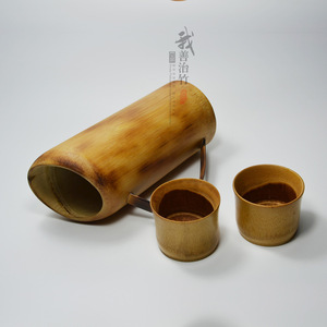 Natural Bamboo Water Bottle Set With Handle Bamboo <b>Teacup</b> Bamboo Tableware For Drinking And Planting Chongqing Origin LYT003 - Product Image 4