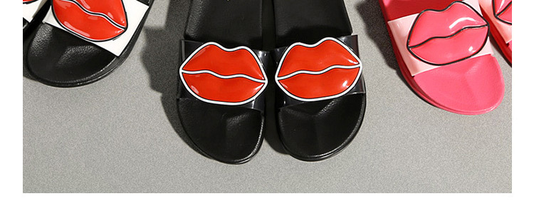 Fashion Lip Women Flat EVA Home Slippers Non-slip Indoor Outdoor EVA PVC Slides Shoes