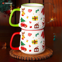 Usine En Gros Tasse À Café De Noël Tasse À Café En Céramique Père Noël Elk Gingerbread Man Arbre De Noël Tasses De Noël