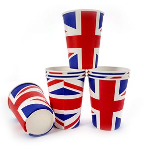 Gobelets en papier jetables avec motif Union Jack chinois et drapeau national, épais et de haute qualité, pour les fêtes et l'usage domestique. - Product Image 2