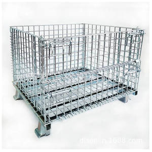 Contenedor de alambre de almacenamiento de almacén, jaula de caja de malla de acero para estanterías de paletas de Metal para jaula de almacenamiento de rotación de Material - Product Image 6