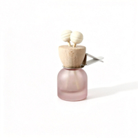 Vente en gros de diffuseurs de parfum pour voiture en verre rond de 10 ml, avec bouchon en bois, pour huiles essentielles et parfums