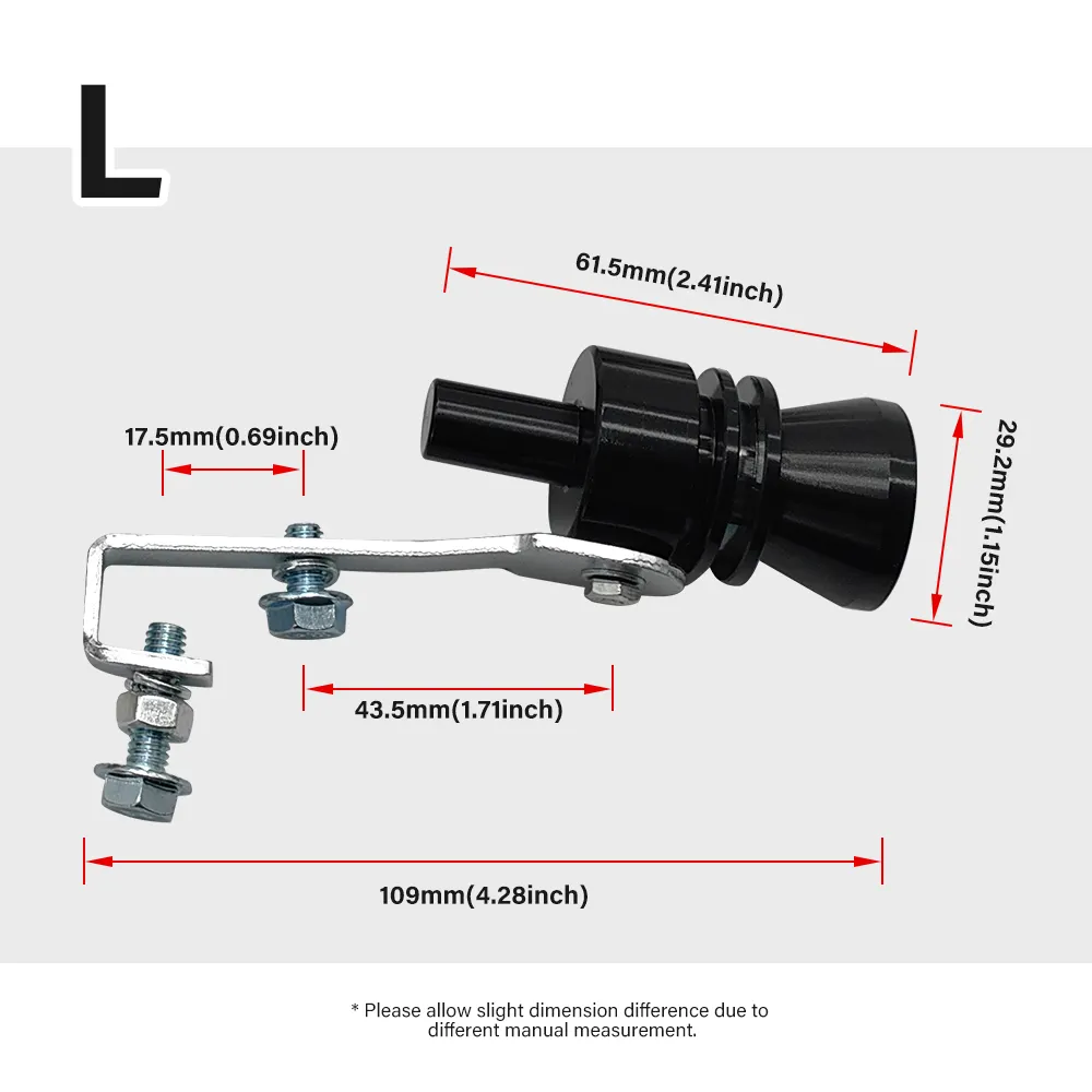 أنبوب كاتم صوت عادم السيارة العالمي مقاس S M L XL محاكي للصوت التوربو صفارة عادم