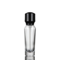 Flacon en verre cosmétique transparent de haute qualité de 15 ml, 30 ml, 50 ml avec bouchon pompe à lotion noir brillant, emballage cosmétique