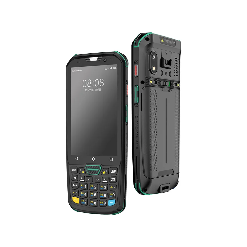 Pda Pemindai 2d dengan Pegangan Pistol Android 11 Terminal Data Ip67 Rugged Pda 4G Wi-fi Pda Pemindai Kode Batang Android